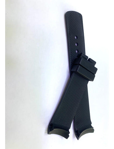 Pulseira Nautica Preta 22x20mm Borracha