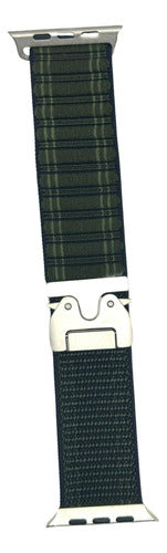 Pulseira Smartwatch Tecido 42/44/45/49 Fecho Inox Verde