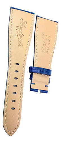 Pulseira Gaga Milano 24x16mm Italy Azul Metálico Couro