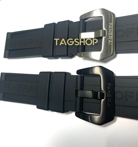 Pulseira Panerai Borracha 24mmx22mm Preta Fecho Aço