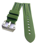 Pulseira Panerai Italy 24mm Verde Militar C/ Fecho Aço Coree