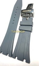 Pulseira Audemars Piguet Cinza 28mmx17mm Borracha Fecho Aço