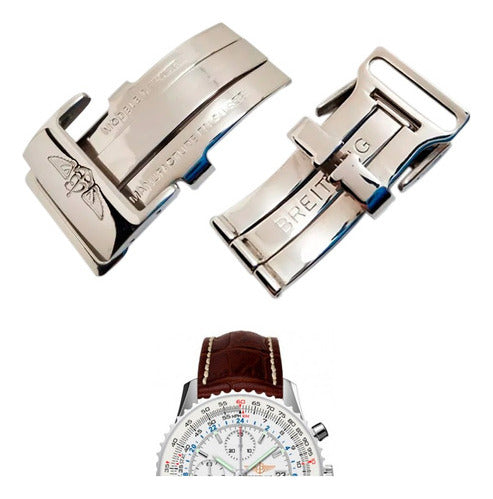 Fecho Deployant Para Breitling 20mm Aço Premium Cor Prata