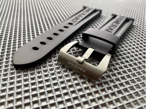 Pulseira Borracha Para Panerai Luminor Preta C/fecho