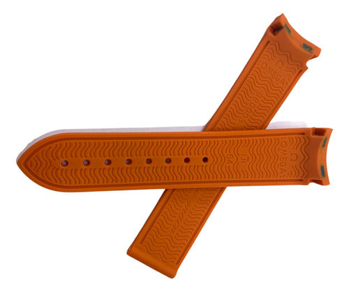 Pulseira Ômega Borracha 20x18mm Laranja Resistente