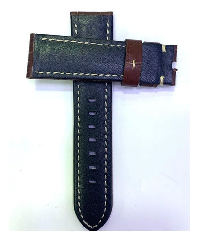 Pulseira Couro Marrom Para Relógios Panerai 22mm