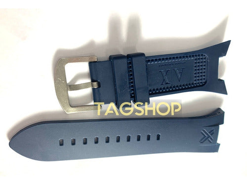 Pulseira- A/x Borracha Azul Escuro 30mm Fecho Aço