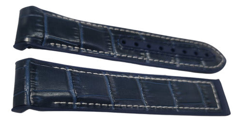 Pulseira Omega 22mm Seamaster - Speedmaster Azul Couro