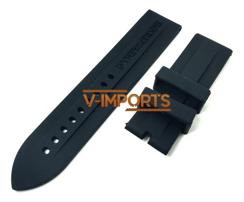Pulseira De Silicone Preta 23mm Para Relogio Armani Ar0527