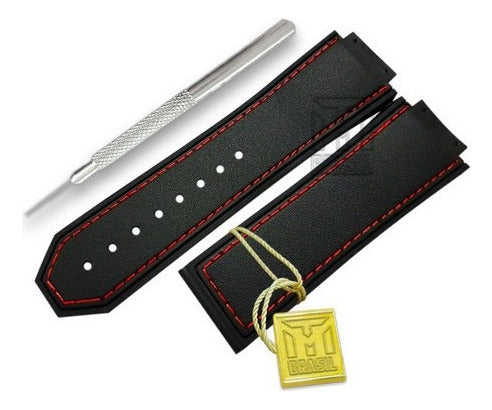 Pulseira Para Hublot King Power F1 Preto Borracha + Chave H