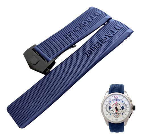 Pulseira Tag Heuer Sls 24/20mm Azul Fecho Preto Completa