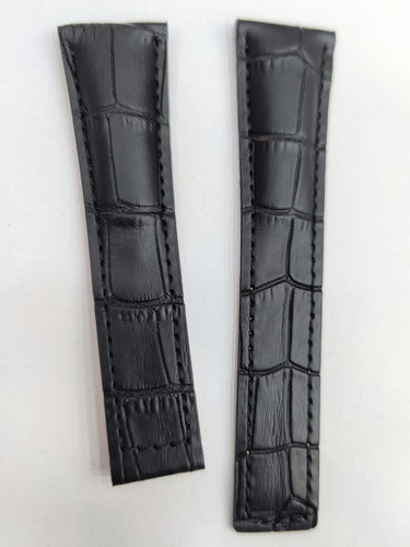 Pulseira Tag Heuer Couro Preto Top 22mm