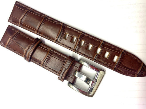 Pulseira 20mm Mont Blanc Couro Marrom