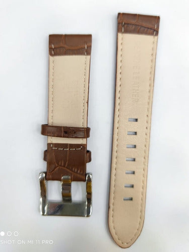 Pulseira Mont Blanc Couro Marrom 22mm Completo
