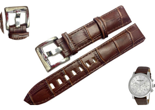 Pulseira Couro Para Relógio Mont Blanc Cores Premium