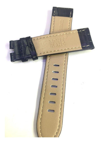 Pulseira Mont Blanc Couro Preto 21mm P/ Relógios