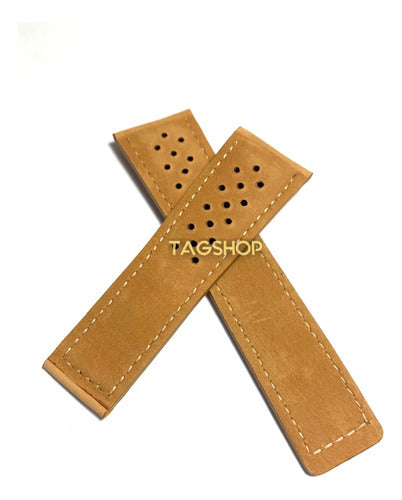 Pulseira Couro Tag Heuer Marrom Claro 24mmx20mm