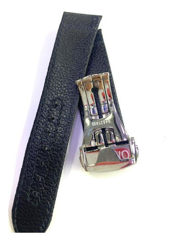 Pulseira Omega Tecido Preto 22mm Alta Qualidade