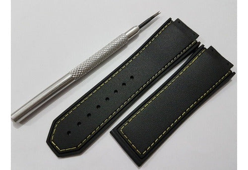 Pulseira Para Hublot King Power F1 Preto Borracha + Chave H