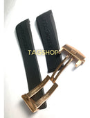 Pulseira Tag Heuer Preta de Borracha 24mmx20mm com Fecho Dourado