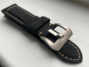 Pulseira Panerai Couro Liso Preto 24mm