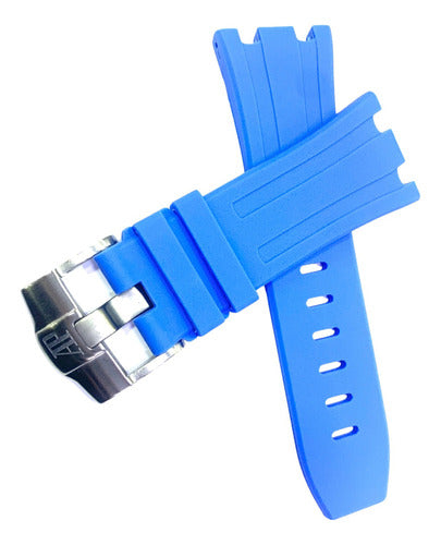 Pulseira Azul Audemars Piguet 28mmx24mm  Borracha Fecho Aço