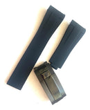 Pulseira Rolex Preta 20x16mm com Fecho de Aço Preto