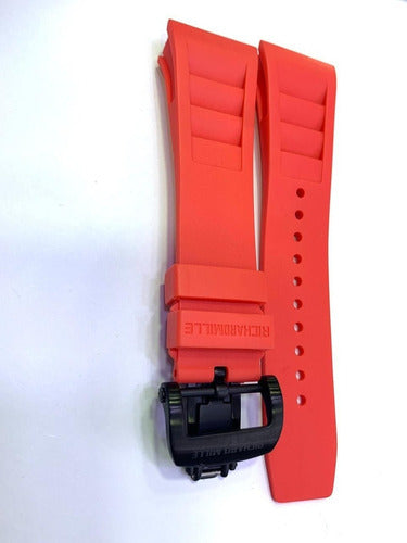Pulseira Richard Mille Rm011 Vermelho Fecho Preto
