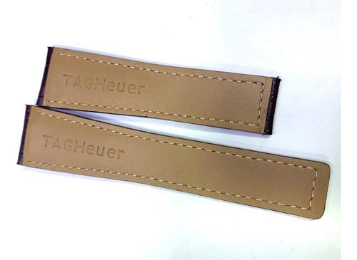 Pulseira Couro Tag Heuer 22mm Marrom Croco Genuíno