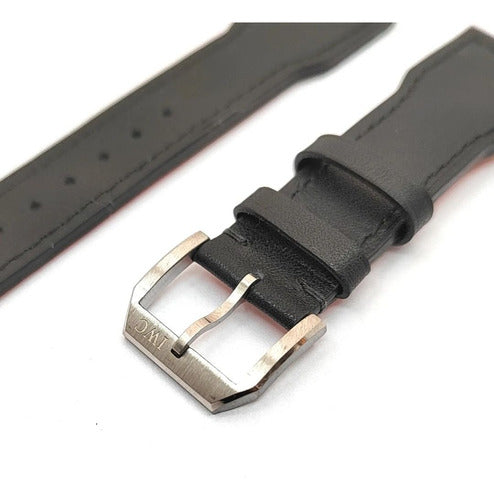 Pulseira Para Iwc Couro Preto 22mm Completo