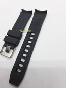 Pulseira de Borracha Omega 22mm Preta com Fecho de Aço