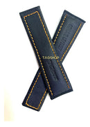 Pulseira Tag Heuer Preta com Costura Laranja 24x22mm em Tecido