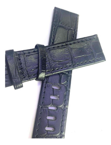 Pulseira Mont Blanc Couro Preto 21mm P/ Relógios