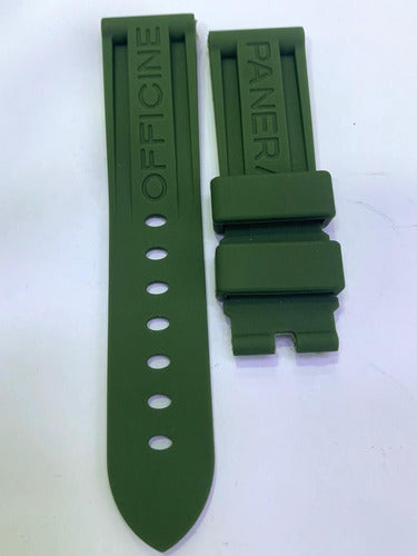 Pulseira De Silicone Relógio Panerai 22mm Verde Militar