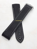 Pulseira Omega de Nylon 20mm Preta com Fecho de Aço